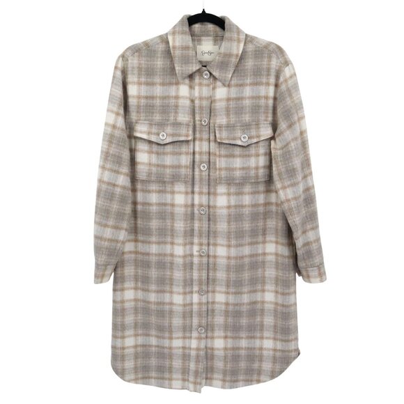 Jessica Simpson Romi Shirt Jacket Womens XL Gray Preppy Rugged Outdoorsy Western - Picture 1 of 16